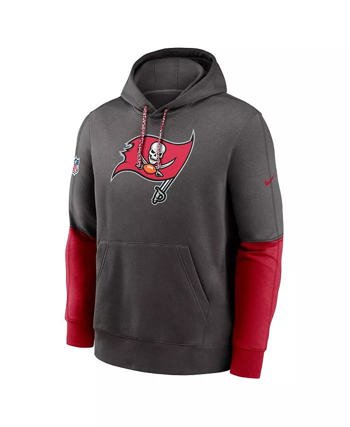 Мужская толстовка с капюшоном Tampa Bay Buccaneers 2024 Sideline Club цвета металлик/красный Nike — фото 2