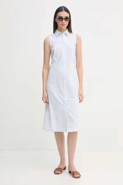 Платье в полоску SLEEVELESS TIE-BACK MIDI U.S. Polo Assn., синий — фото 2
