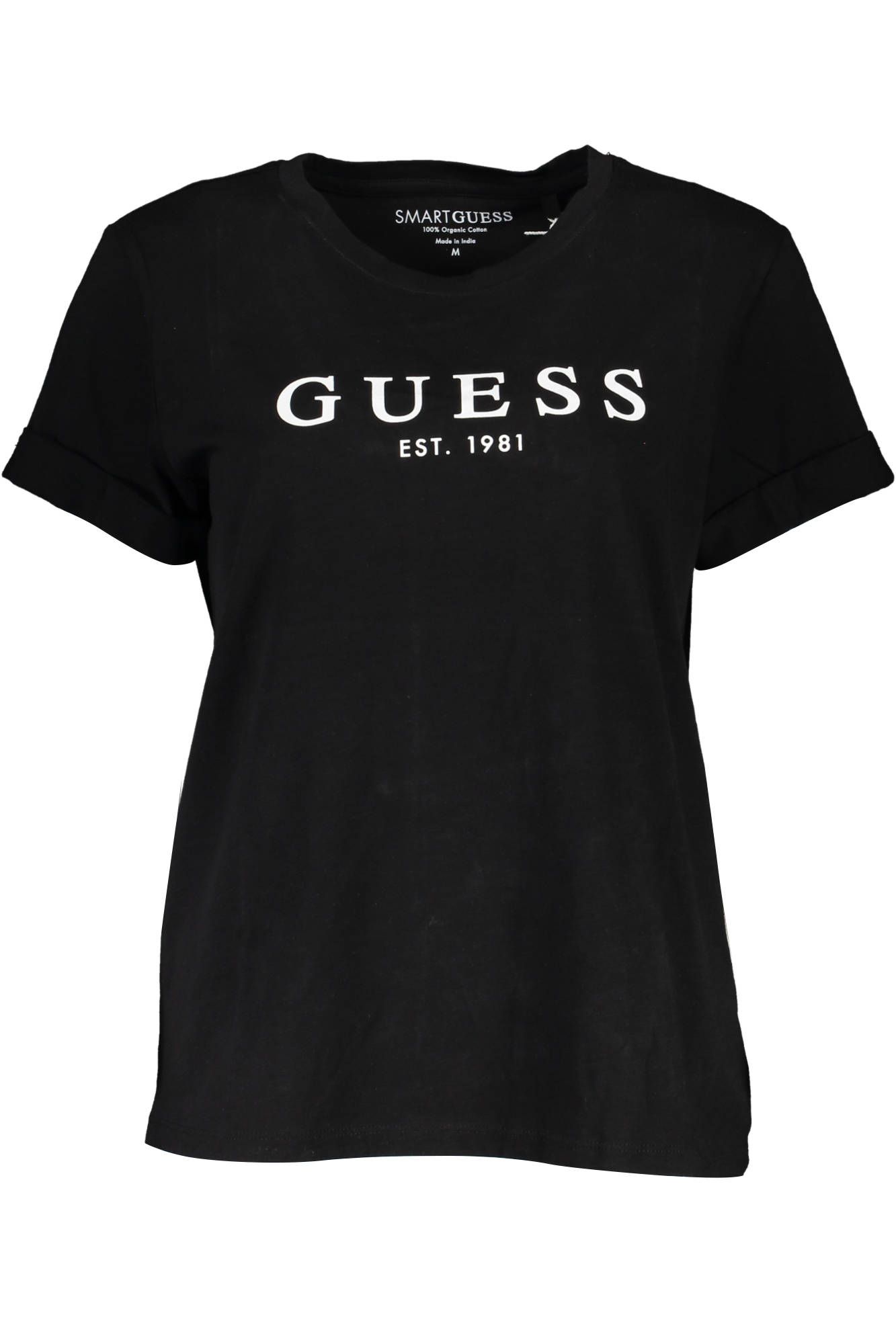 

Черная женская футболка из органического хлопка Guess Shoes