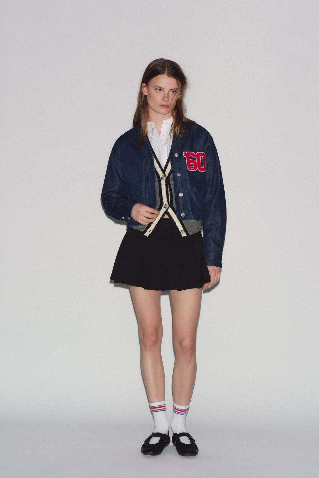 

Джинсовая верхняя рубашка trf nfl patriots ZARA, цвет Dark indigo