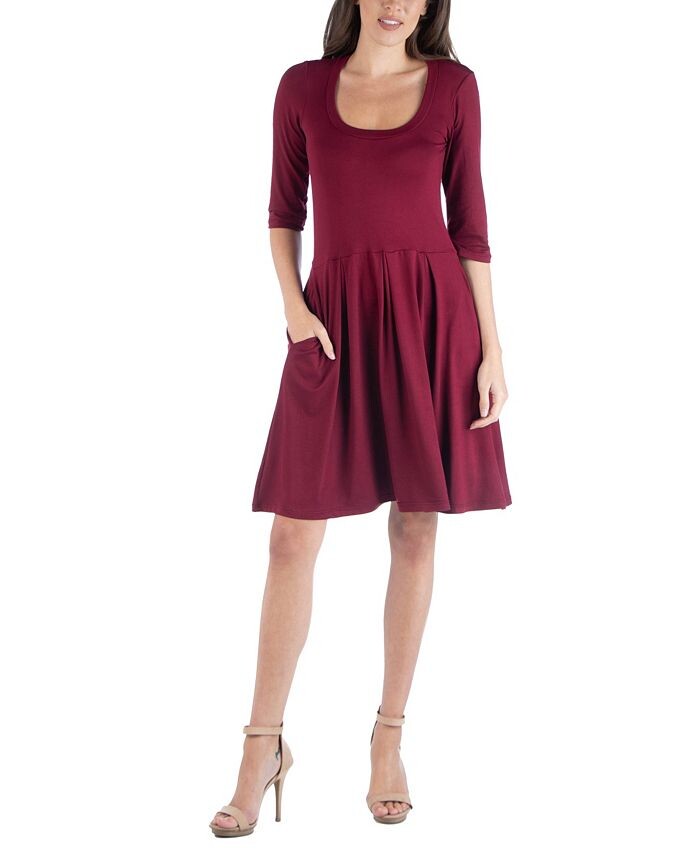 

Женское мини-платье с рукавом три четверти 24seven Comfort Apparel, фиолетовый