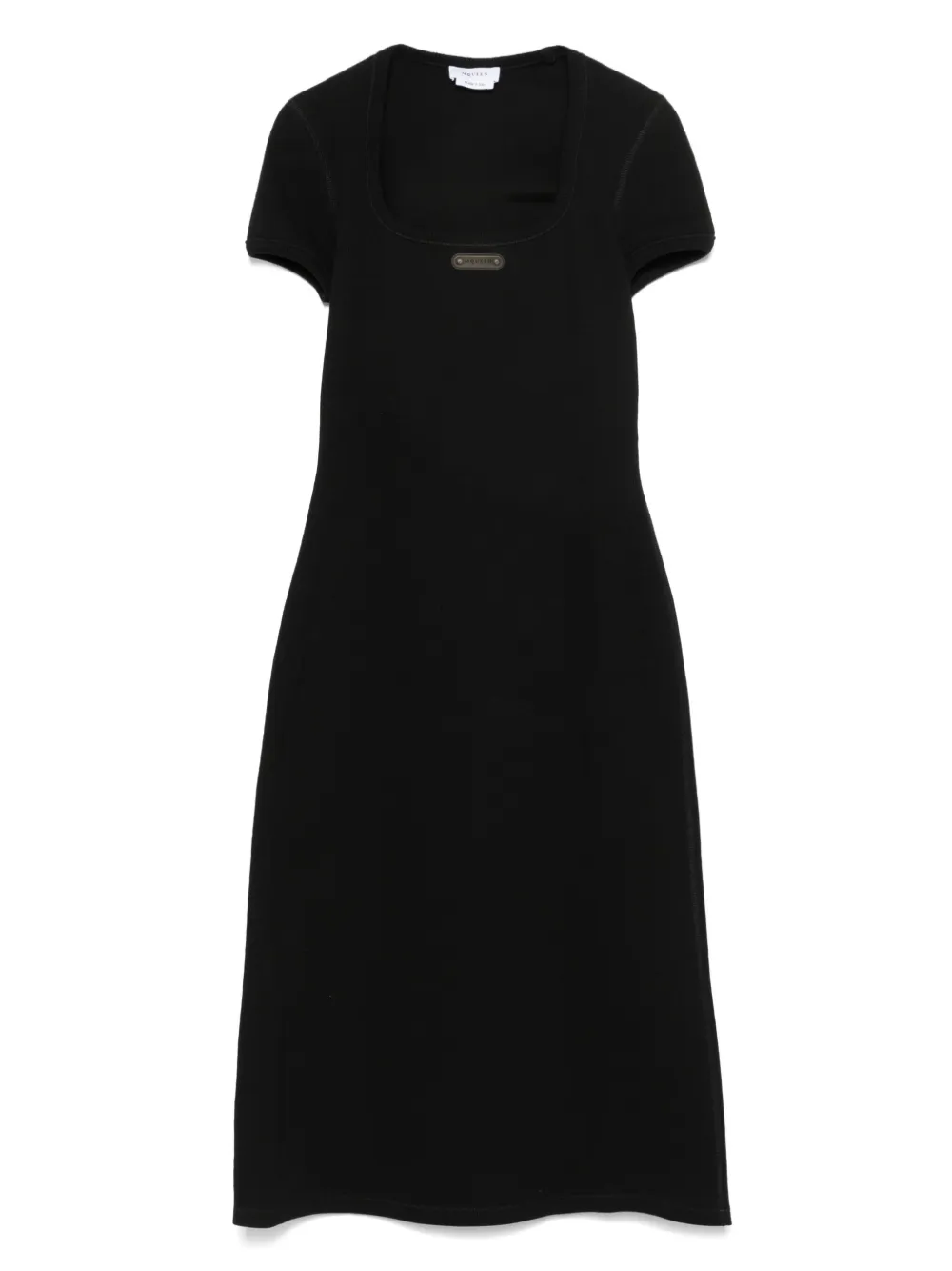

Платье миди с логотипом Alexander McQueen, черный