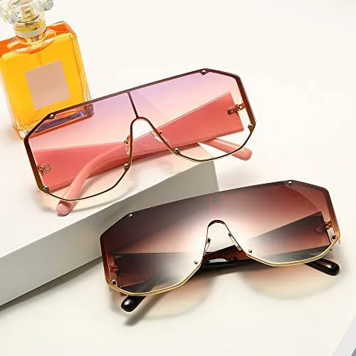 

Крупные солнцезащитные очки для женщин и мужчин, винтажные металлические солнцезащитные очки с градиентным покрытием, защита от ультрафиолета UV400 MTZJH, 1