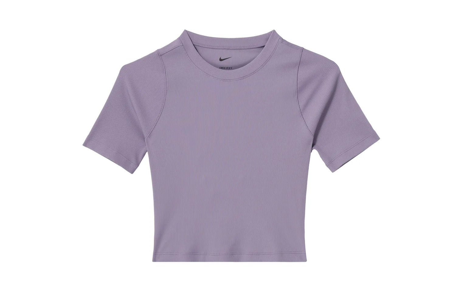 Nike Женский укороченный топ с короткими рукавами и ребристым узором Zenvy Dri-FIT 'Dark Purple'