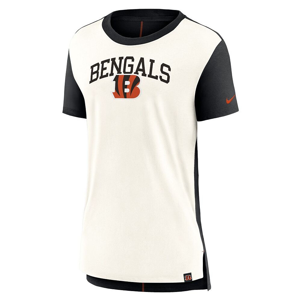 Женская футболка Nike кремового/черного цвета Cincinnati Bengals Wordmark Tri-Blend, цвет Bng Beige — фото 3