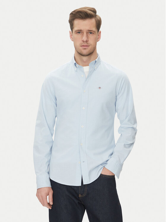 

Рубашка облегающего кроя Oxford 3230115 Gant, голубой
