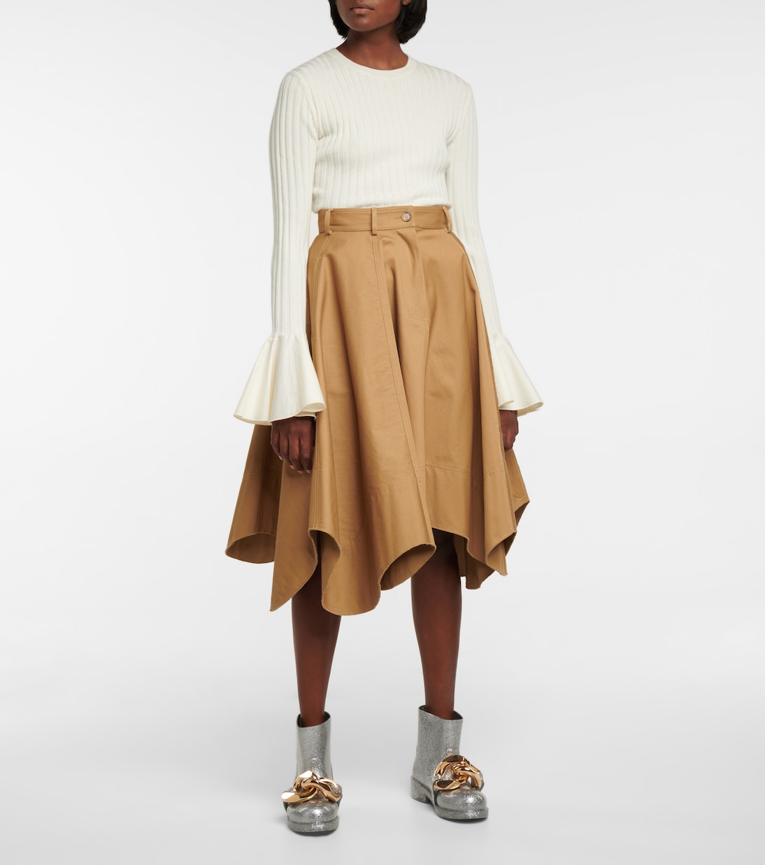 Ботильоны с цепочками и блестками JW Anderson, серебряный — фото 2