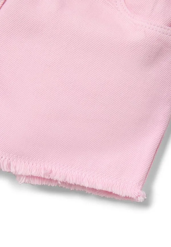 Шорты прямого кроя с бахромой Ovs, Pastel Pink — фото 3