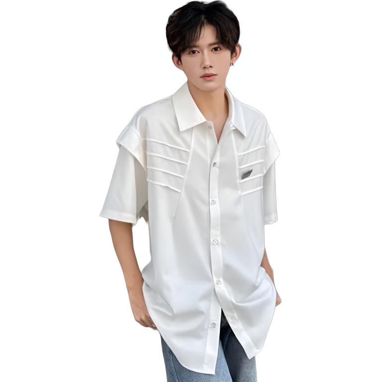 

Рубашка Unisex Lapel Moderate Others ZIAREL, белый