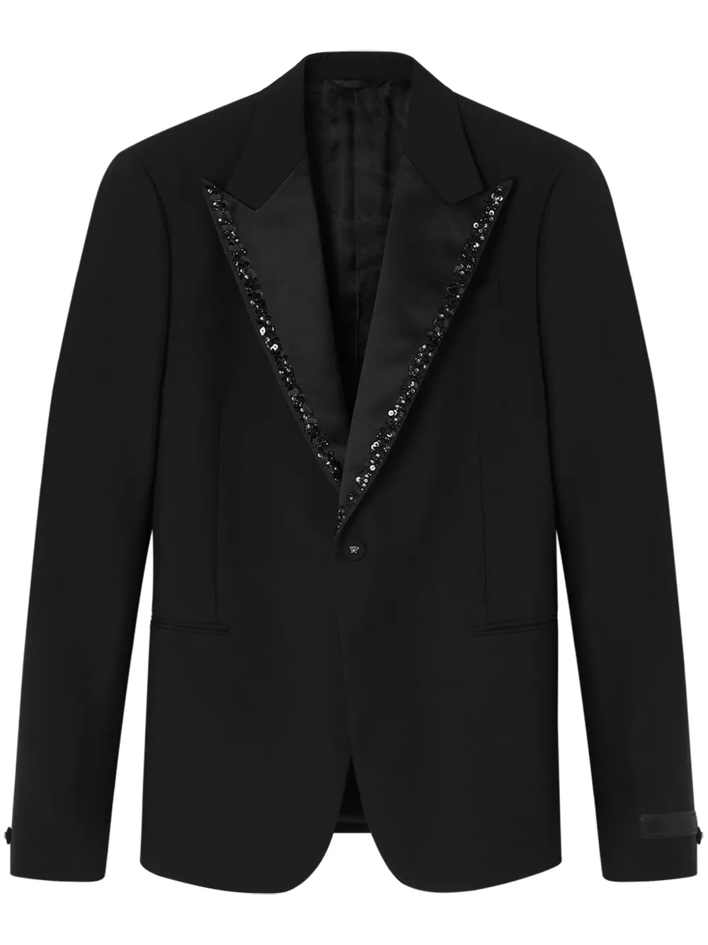 

Однобортный пиджак с пайетками VERSACE, черный