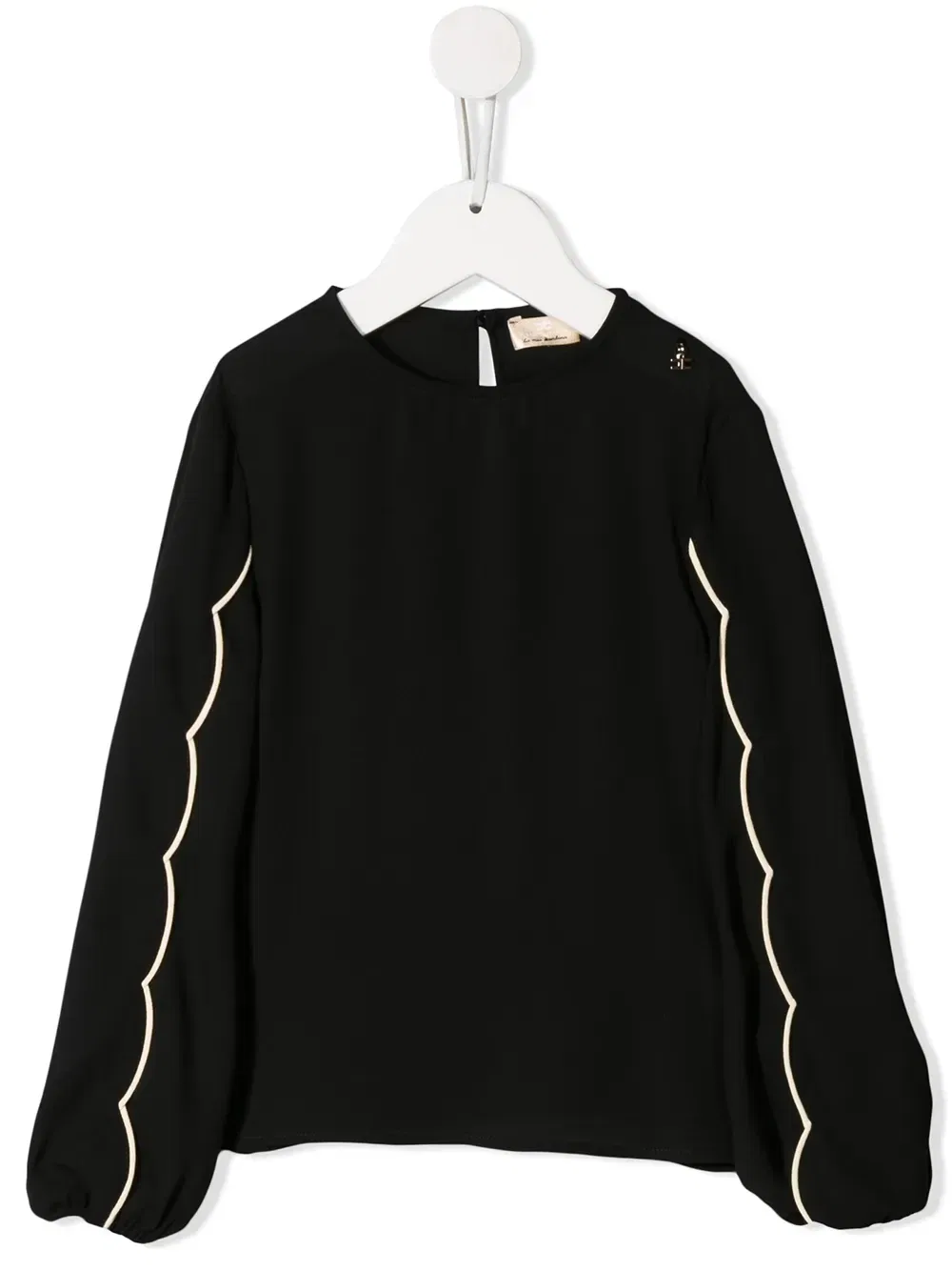 Джемпер с фестонами Elisabetta Franchi La Mia Bambina, черный