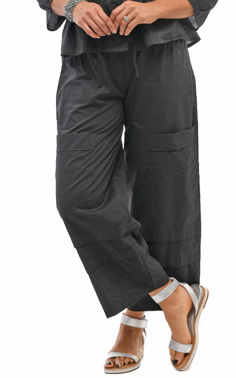 

Метро Брюки из черного хлопка Tulip Clothing