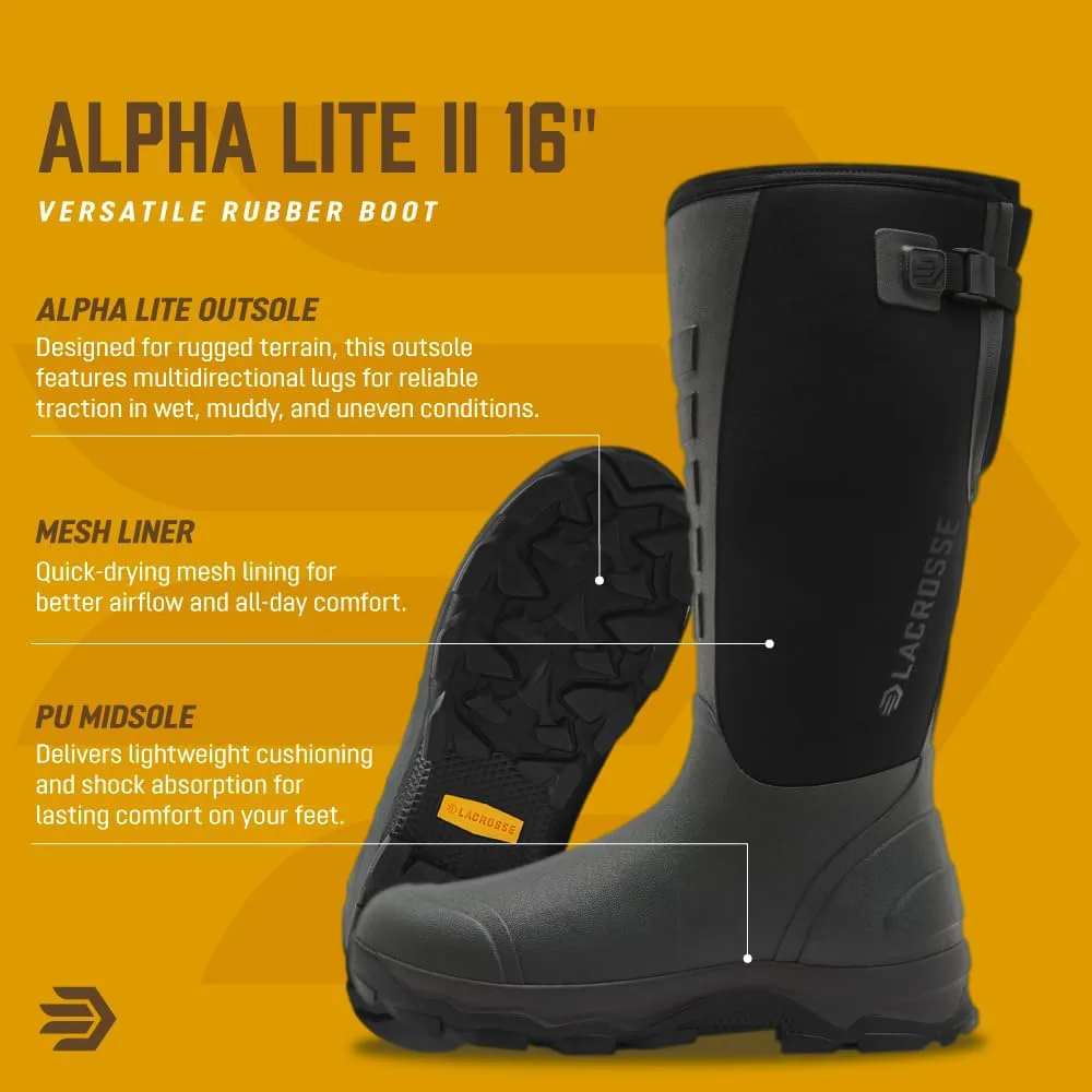 Мужские водонепроницаемые утепленные ботинки LaCrosse Alpha Lite II CW - прочная, легкая и комфортная обувь для активного отдыха, черный — фото 3