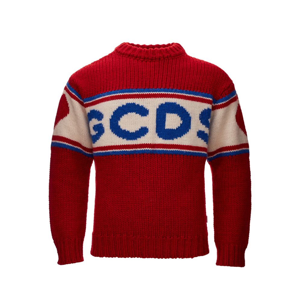 

Элегантный красный шерстяной свитер для стильного образа GCDS