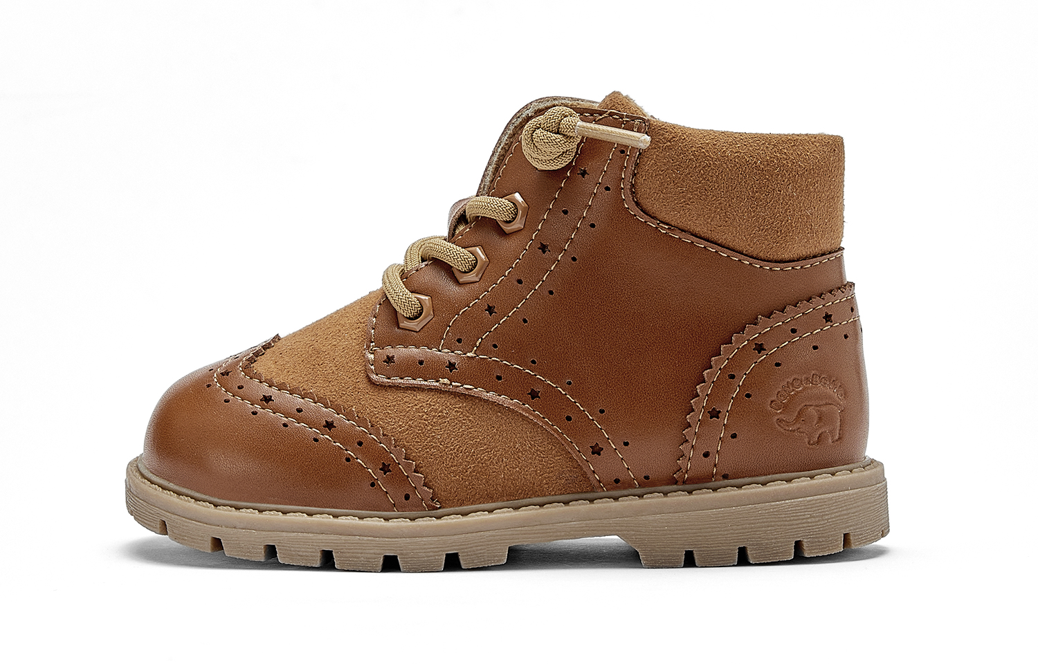 

Нескользящие и износостойкие теплые высокие детские ботинки для детей 3–7 лет DAVE&BELLA, коричневый