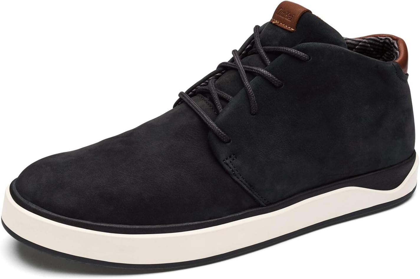 

Мужские ботинки OLUKAI Papaku 'Ili, прочная водонепроницаемая кожа, уютная стеганая подкладка, амортизация на весь день, комфортные резиновые подошвы с хорошим сцеплением на мокрой поверхности, черный