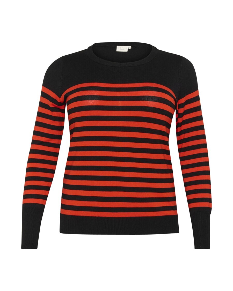 

Тонкий вязаный свитер KAFFE CURVE Sweater Lizzy, цвет blood red/black