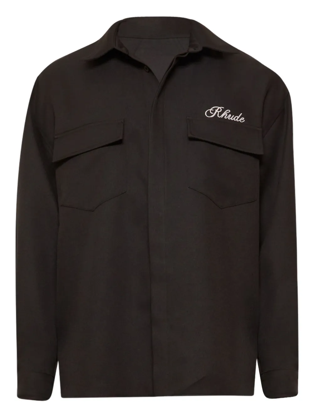 

Рубашка с вышитым логотипом RHUDE, черный