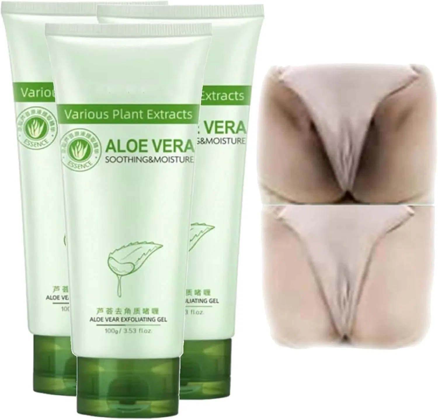 Отшелушивающий гель для лица и тела с алоэ вера Eeiiey, 3 Pieces.