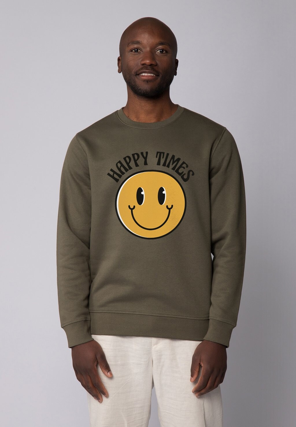 

Толстовка HAPPY TIMES SMILEY EMOJI watapparel, хаки
