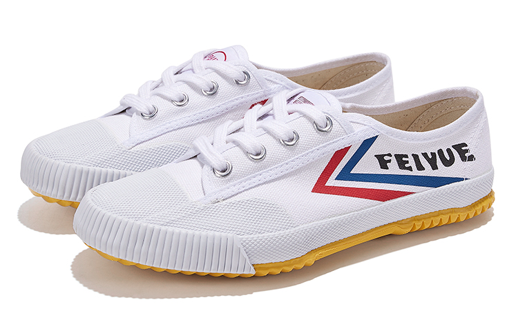 Легкие низкие матерчатые кроссовки Unisex Feiyue, черный красный синий — фото 3