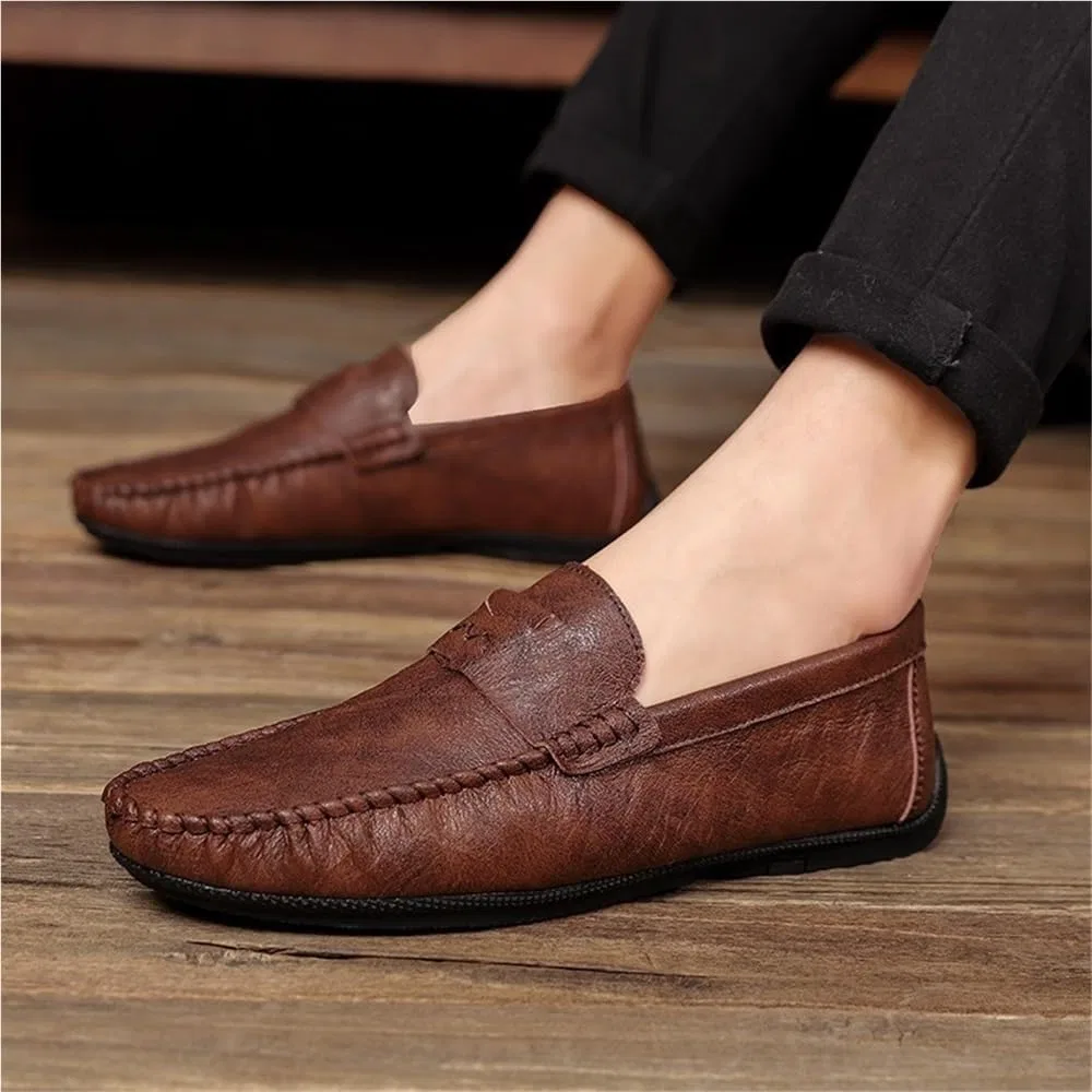 Лоферы кожаные Mens Vegan Leather Loafers, красный DHFIRUFSHLO — фото 3