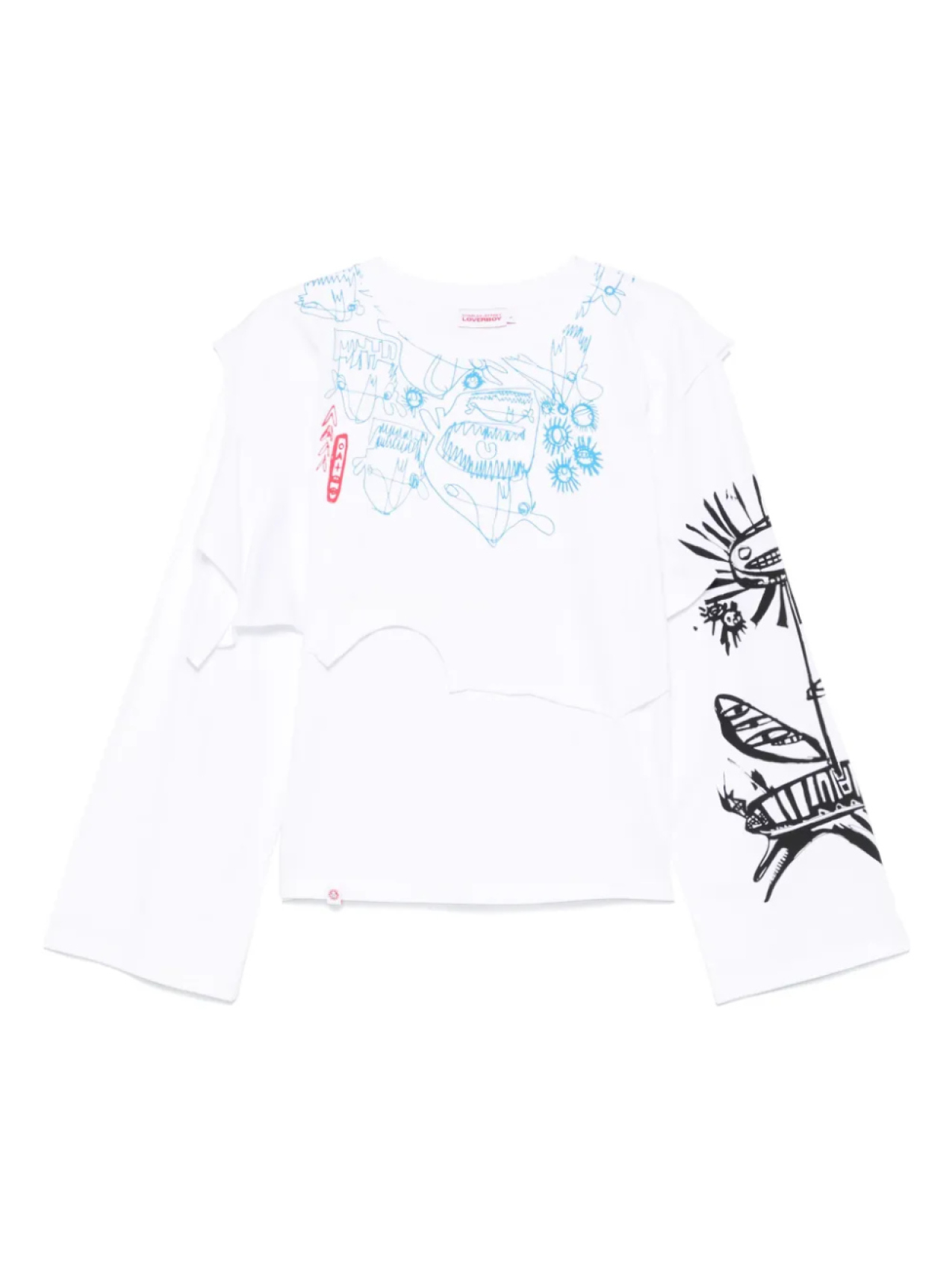 

Футболка с длинным рукавом и принтом Charles Jeffrey Loverboy, белый