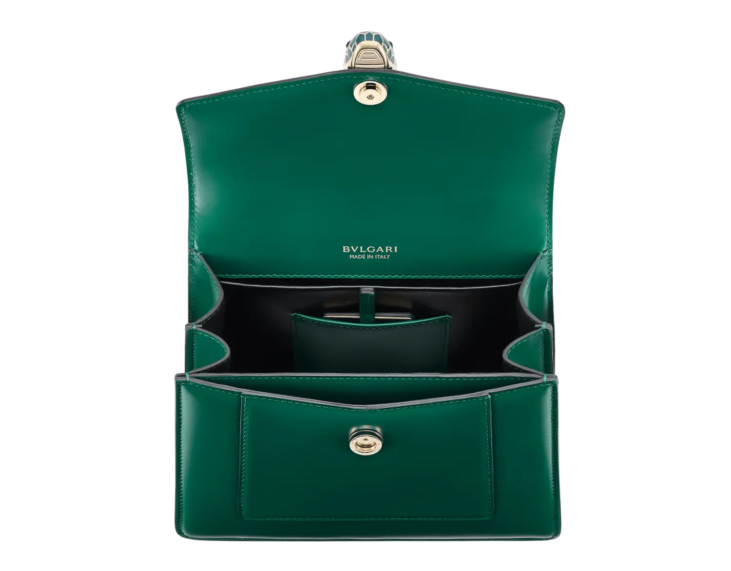 Сумка Serpenti forever среднего размера с верхней ручкой Bvlgari, зеленый — фото 4