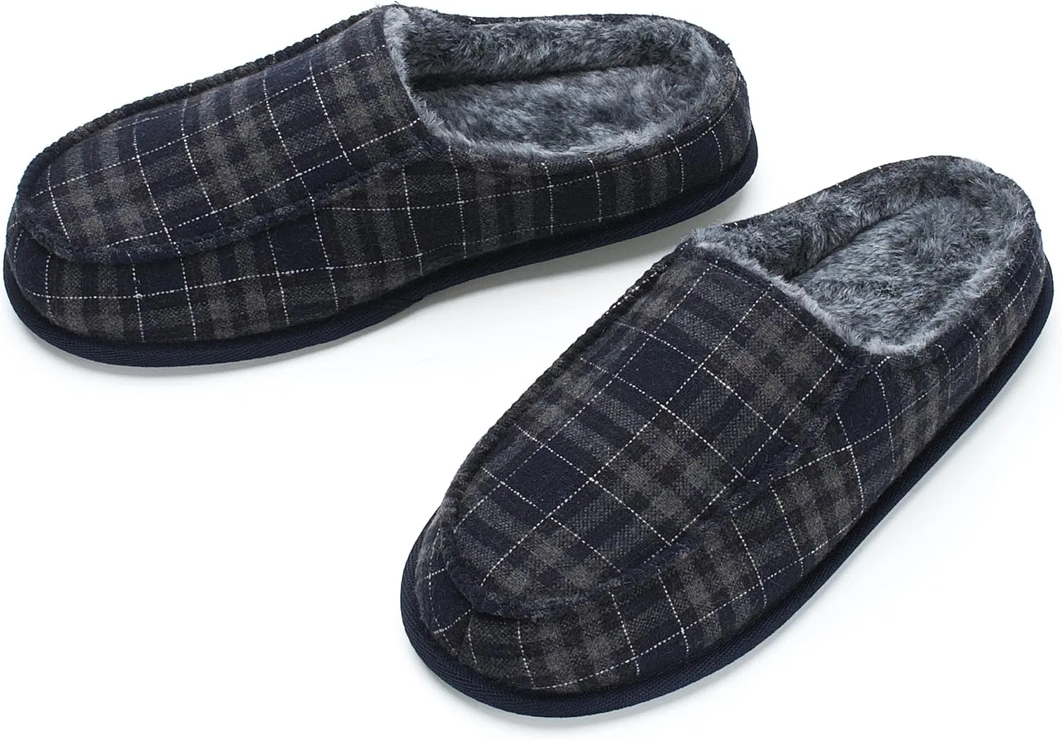 Тапочки с эффектом памяти, Men's, Navy Checkered cosyone1997