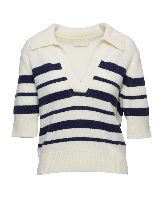 

Полосатый топ из шерсти и кашемира "Лиссабон" Wakakuu Icons, бежевый