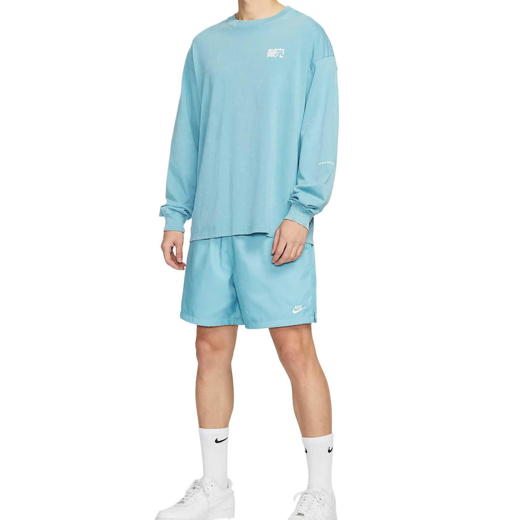 Nike Клубные повседневные шорты мужские Denim Blue Green/White — фото 4