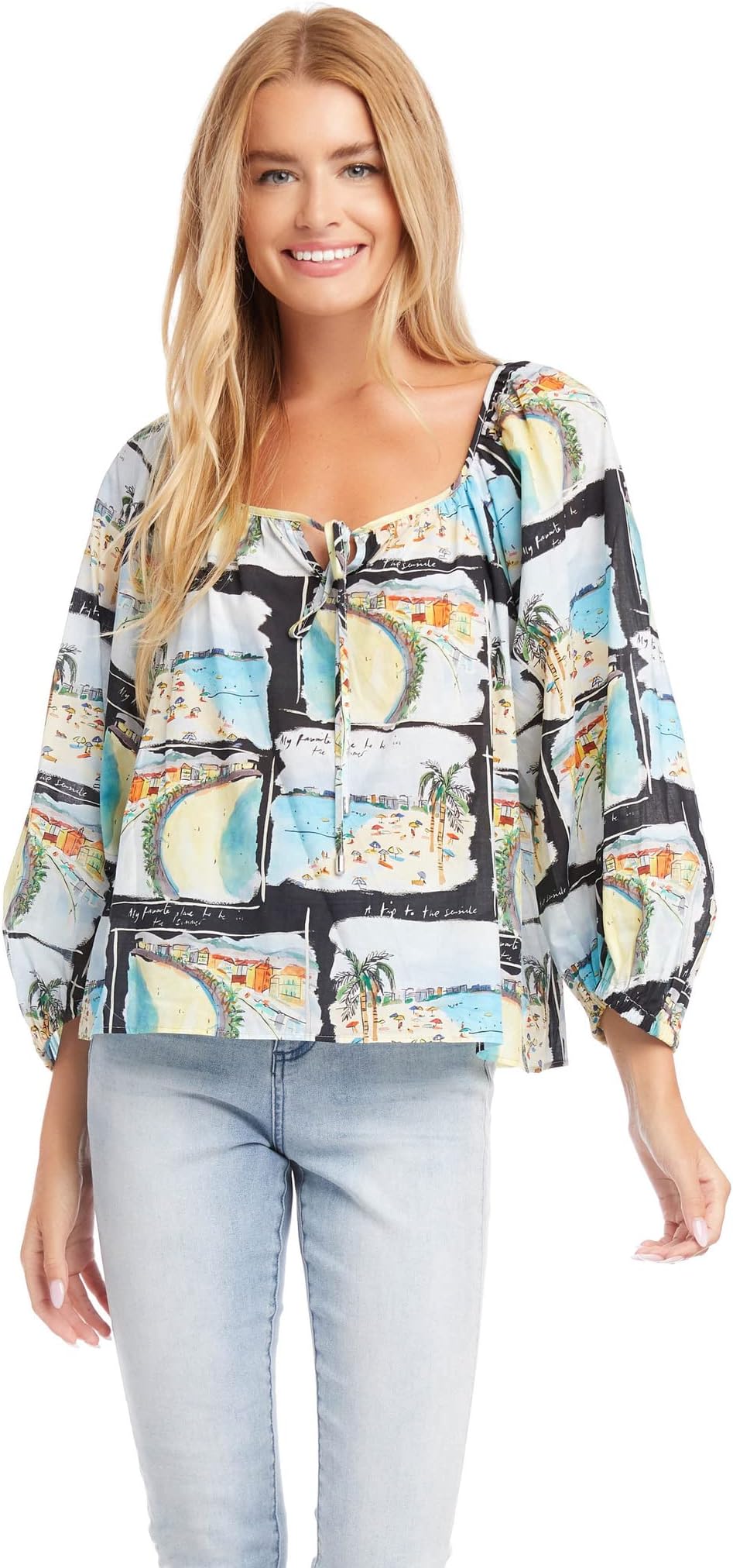 

Топ Karen Kane Peasant Top, цвет Print