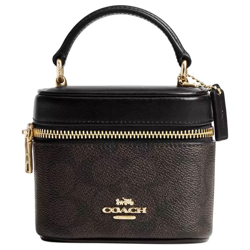 

COACH Сумка-коробка AvaCrossbody из коровьей кожи, сумка через плечо, женская, небольшого размера, темно-коричневого и черного цвета