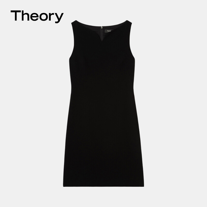 

Платье триацетатное Theory с вырезом чайки, черный