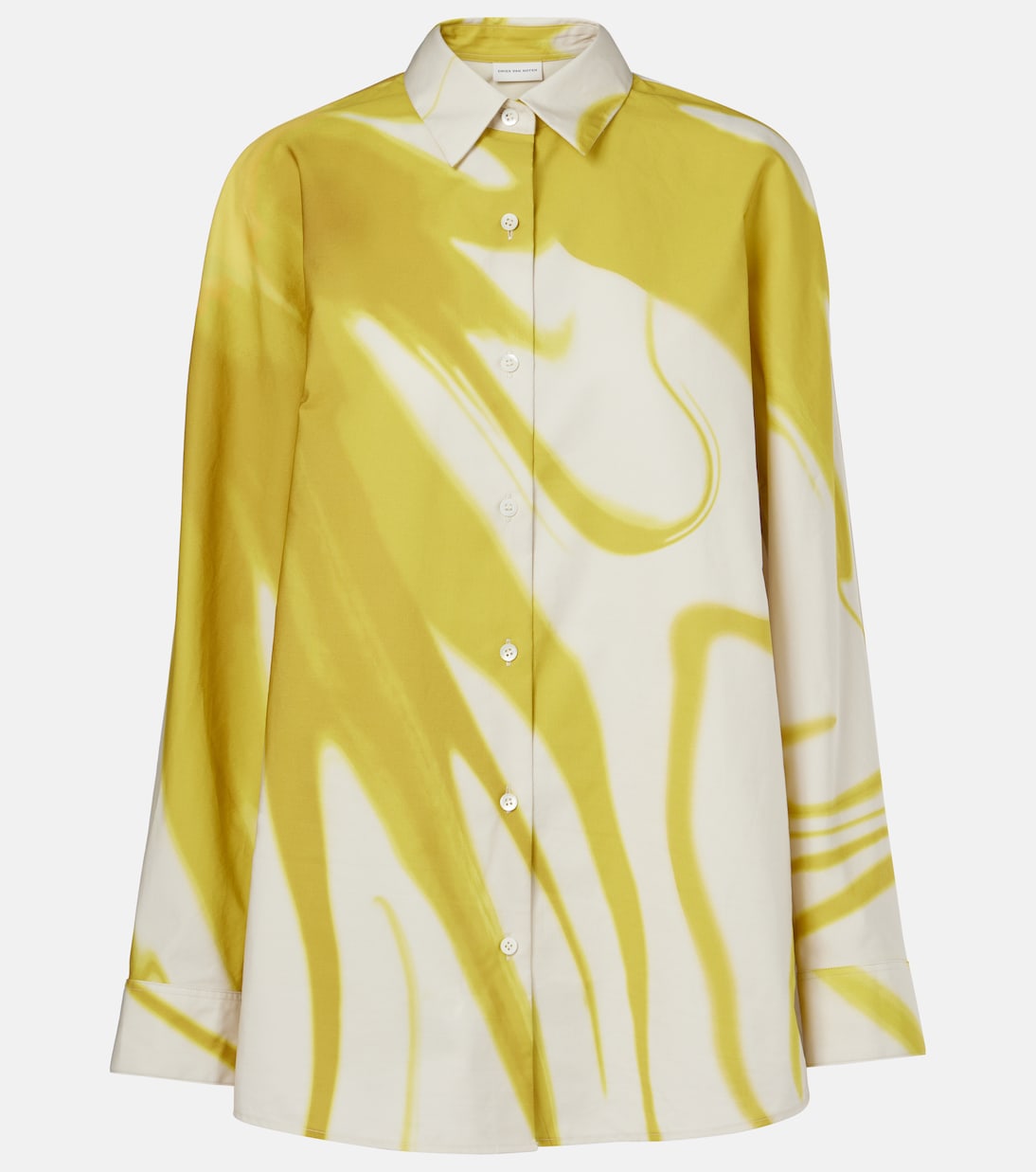

Рубашка из хлопка с принтом Dries Van Noten, Lime