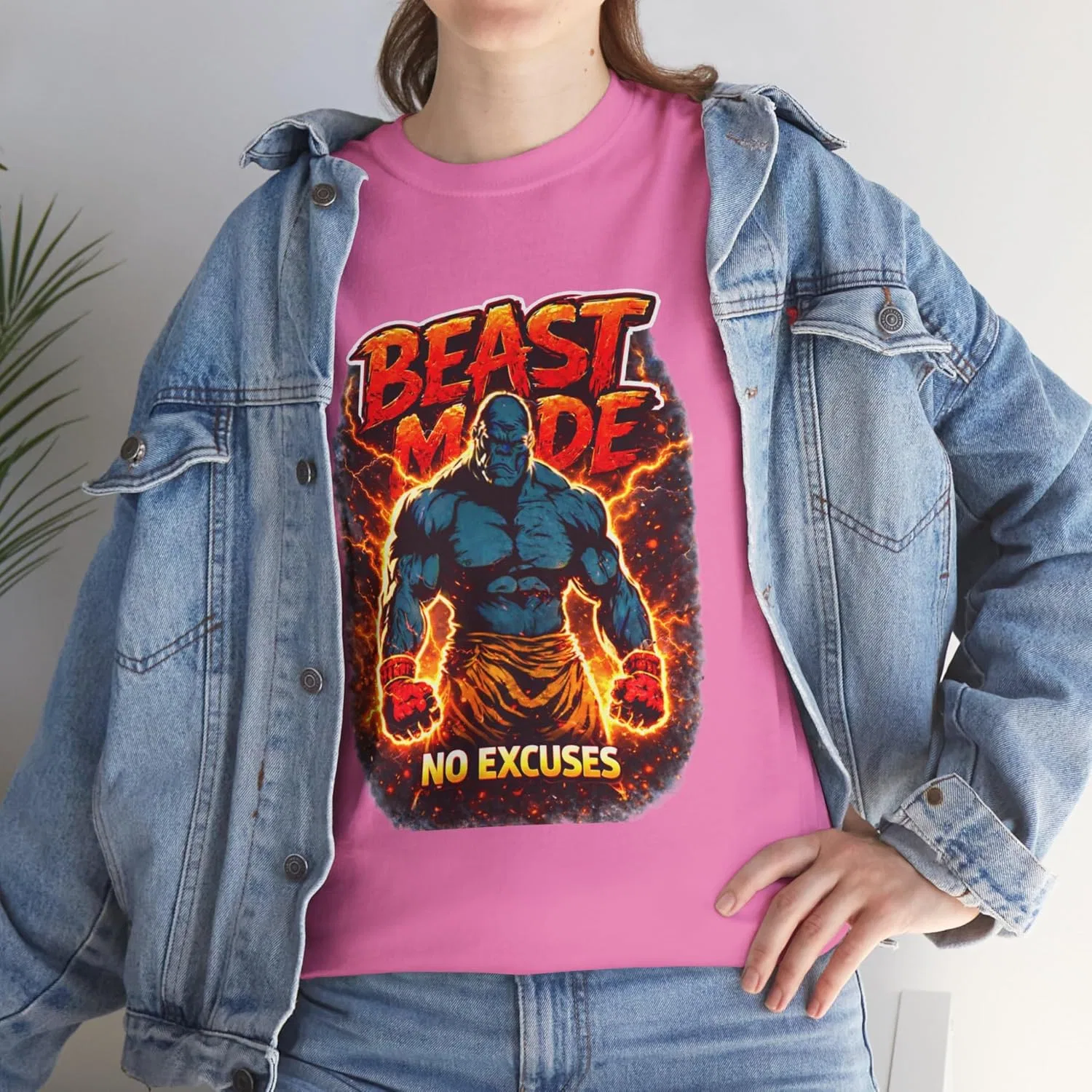 Футболка тренировочная Beast Mode No Excuses, Azalea — фото 3