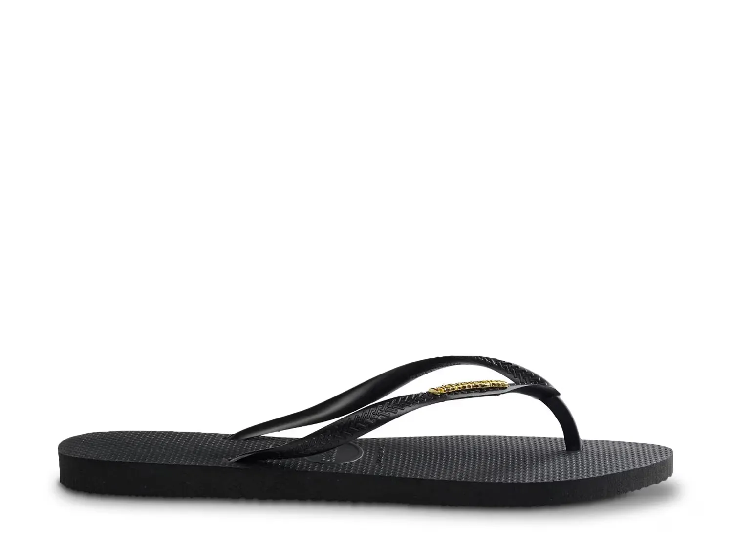 Сланцы металлизированные с логотипом - женские Havaianas, Black/Gold — фото 2