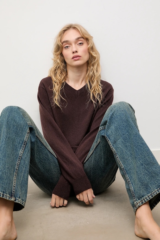 

Свитер из мериносовой шерсти Answear.Lab, коричневый