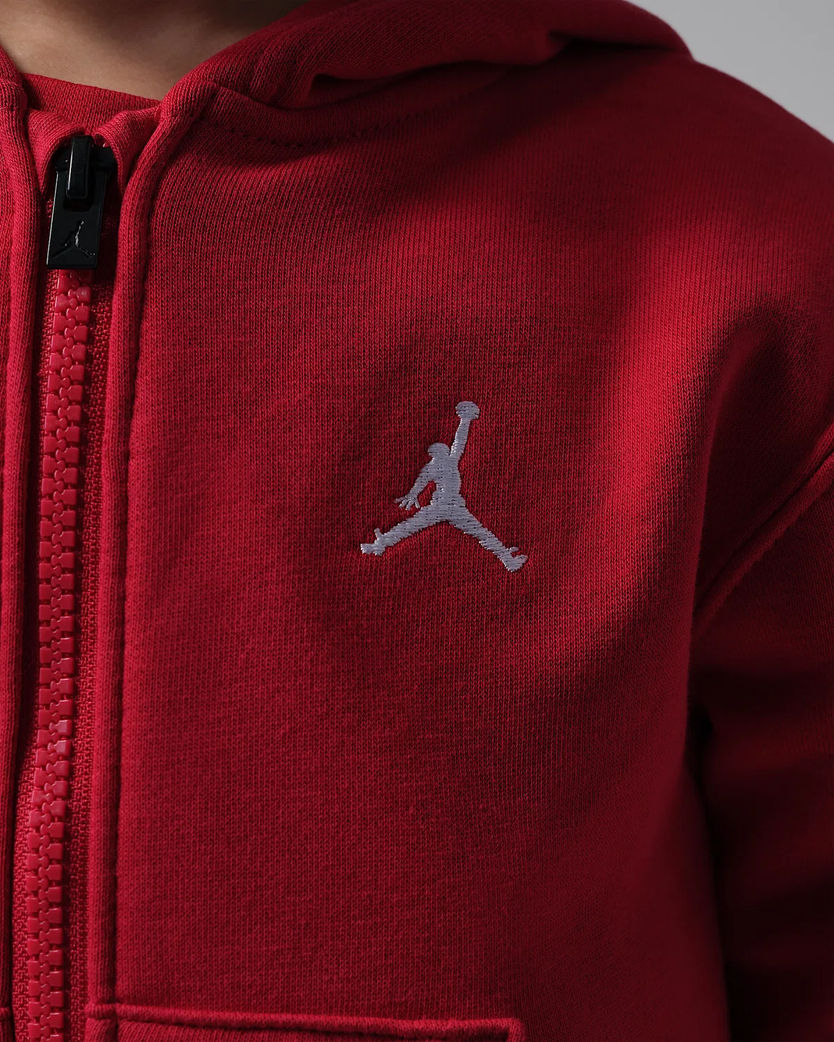 Детская флисовая кофта Jordan Brooklyn Fleece на молнии, Red — фото 4