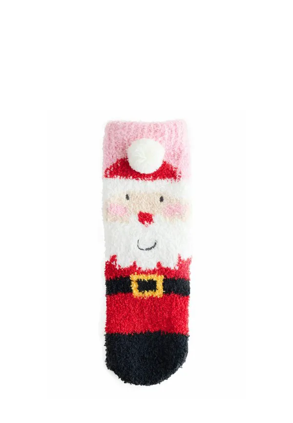 Рождественские уютные носки до щиколотки Next, Red Santa Print — фото 2