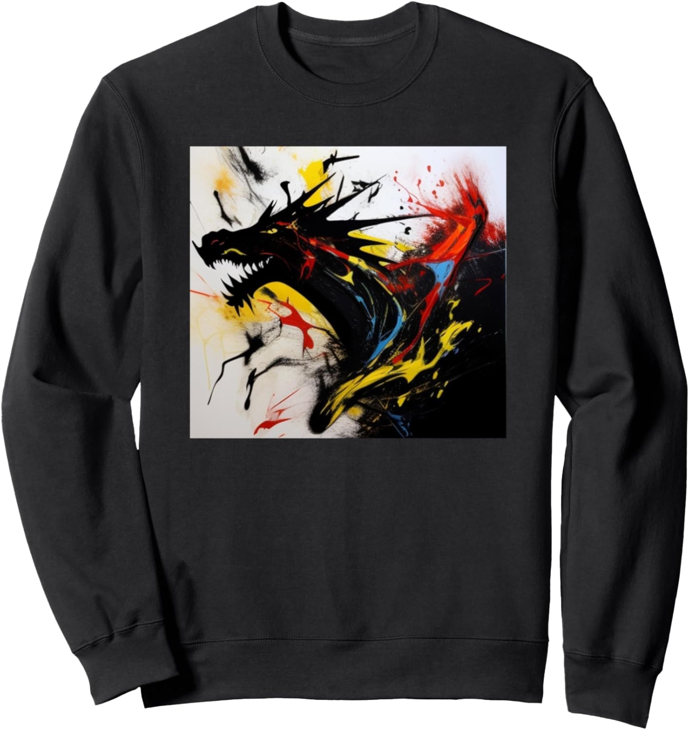 

Красочный силуэт дракона. Толстовка для любителей драконов Dragon Art Men Women Kids + Boys Girls Gift, черный