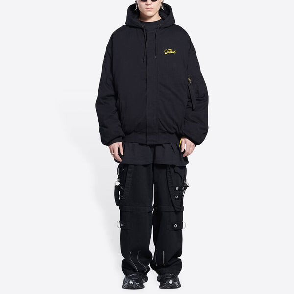 Толстовка x the simpsons padded bomber hoodie 'black' Balenciaga, черный — фото 3