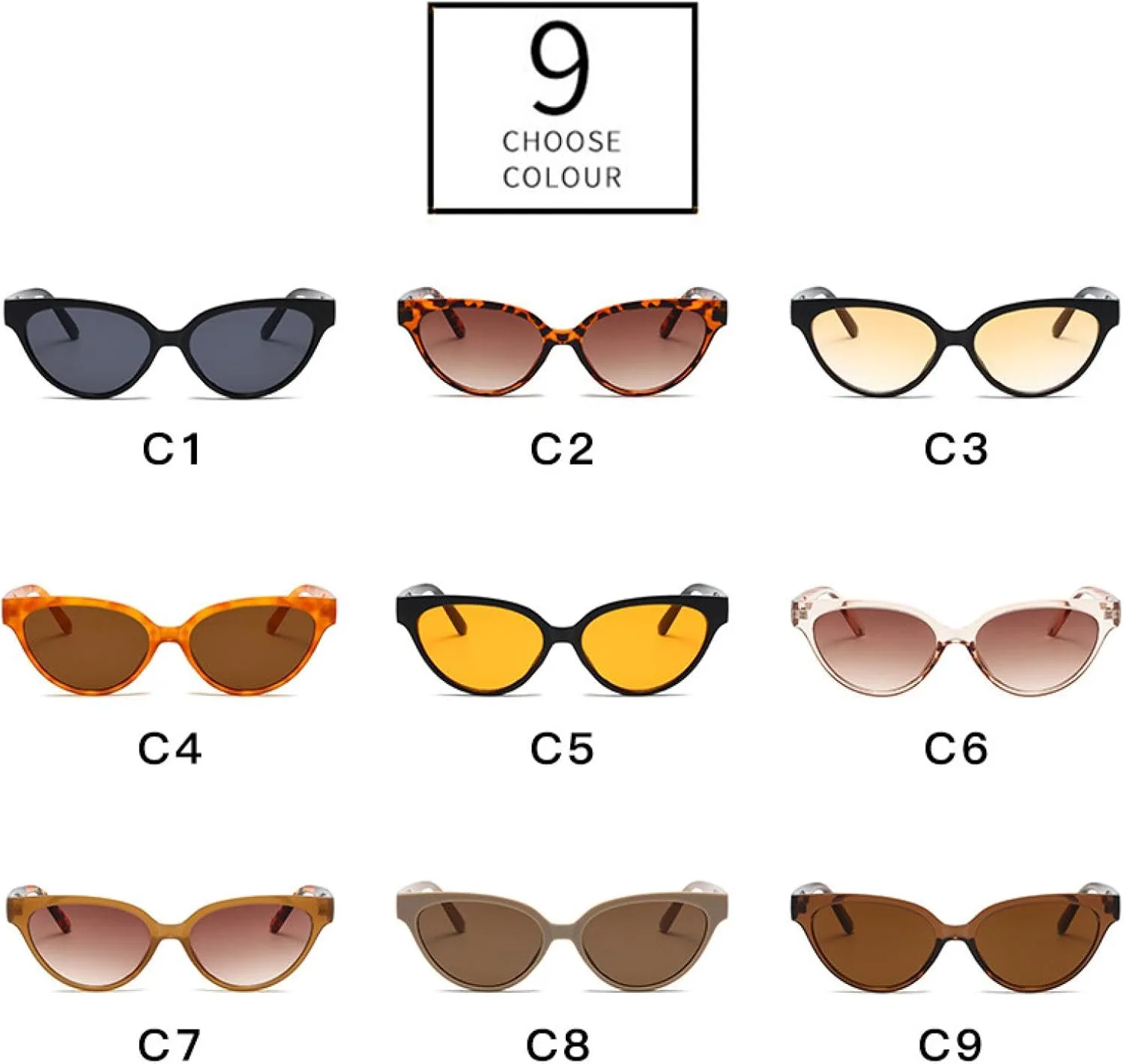 

Женские солнцезащитные очки "кошачий глаз" с градиентным переходом цвета, защита от УФ-излучения UV400; мужские ретро-очки в стиле "чайные очки" VVTWSSW, Amber Tea