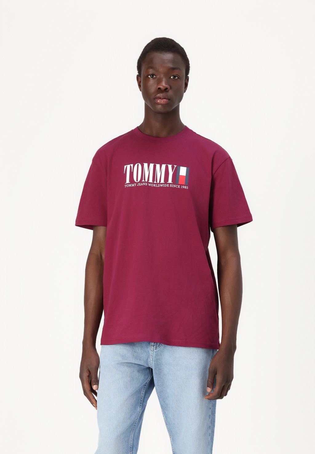 

Футболка с принтом Tommy Jeans, винно-красный