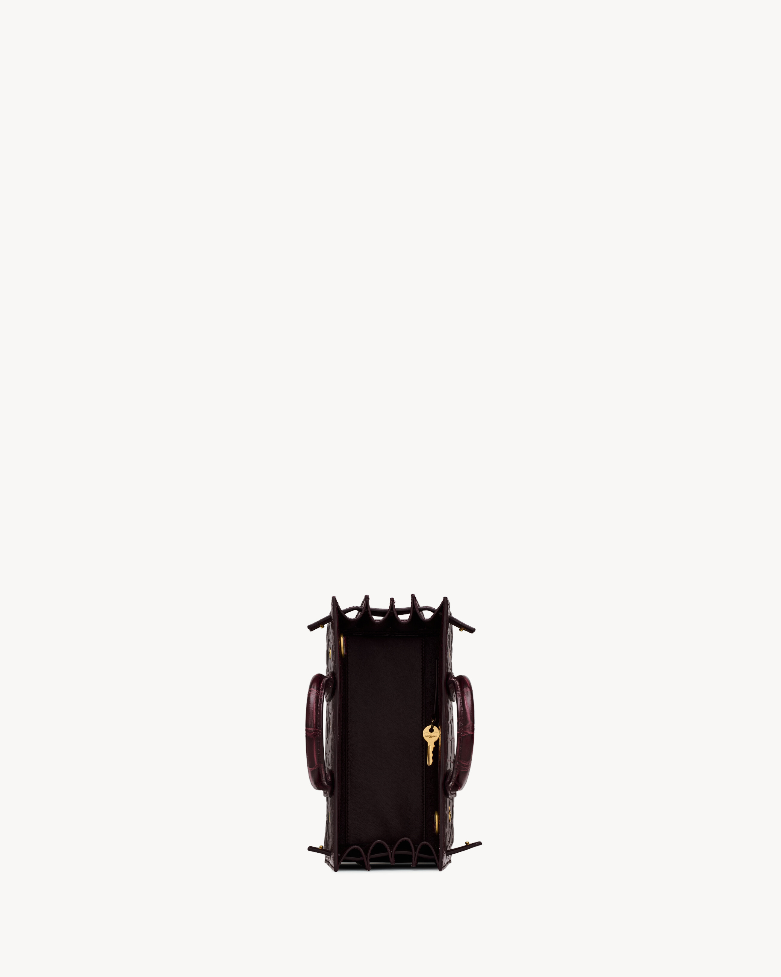 SAC DE JOUR из кожи с тиснением под крокодила - размер nano SAINT LAURENT, бордовый — фото 4