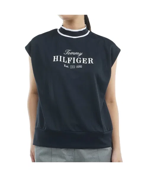 Френч-слив кокон-мокк-нек блуза, Polyester, темно-синяя