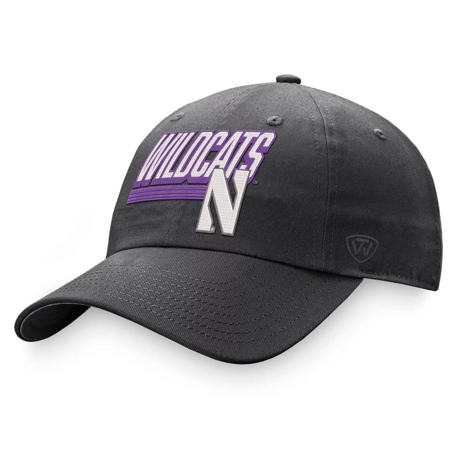 

Мужская темно-серая регулируемая шляпа Top of the World Northwestern Wildcats Slice