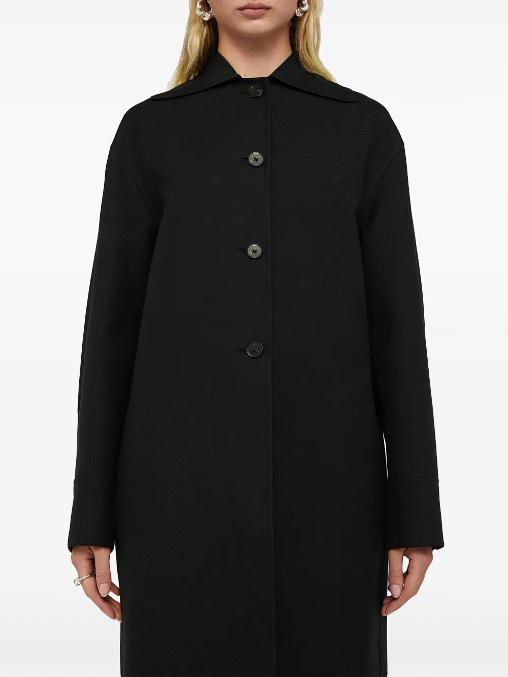 Пальто асимметричного кроя JIL SANDER, черный — фото 3