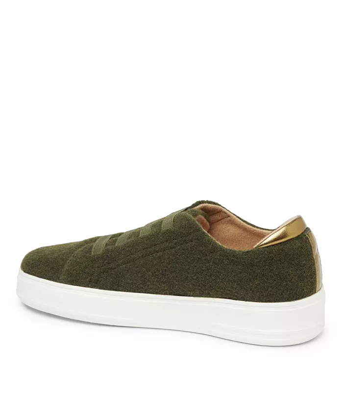 Dearfoams женские спортивные кроссовки Slip-On с эластичными шнурками и пеноматериалом Dearfoams, зеленый — фото 2