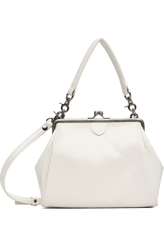 

Y'S Сумка Off-White из полуматовой кожи с металлической застежкой